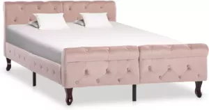 VidaXL Bedframe fluweel roze 120x200 cm