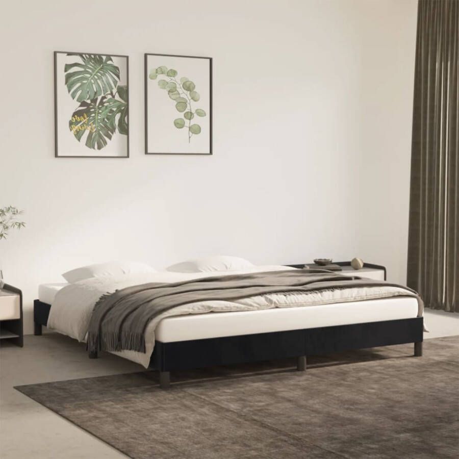VidaXL Bedframe zonder matras 160x200 cm fluweel zwart