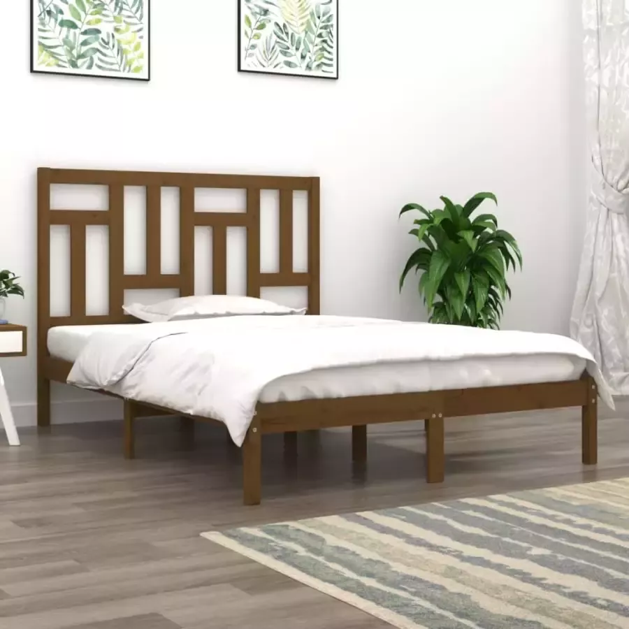 VidaXL Bedframe grenenhout honingbruin 180x200 cm 6FT Super King