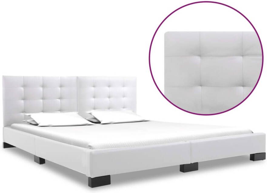 VidaXL Bedframe kunstleer wit 160x200 cm