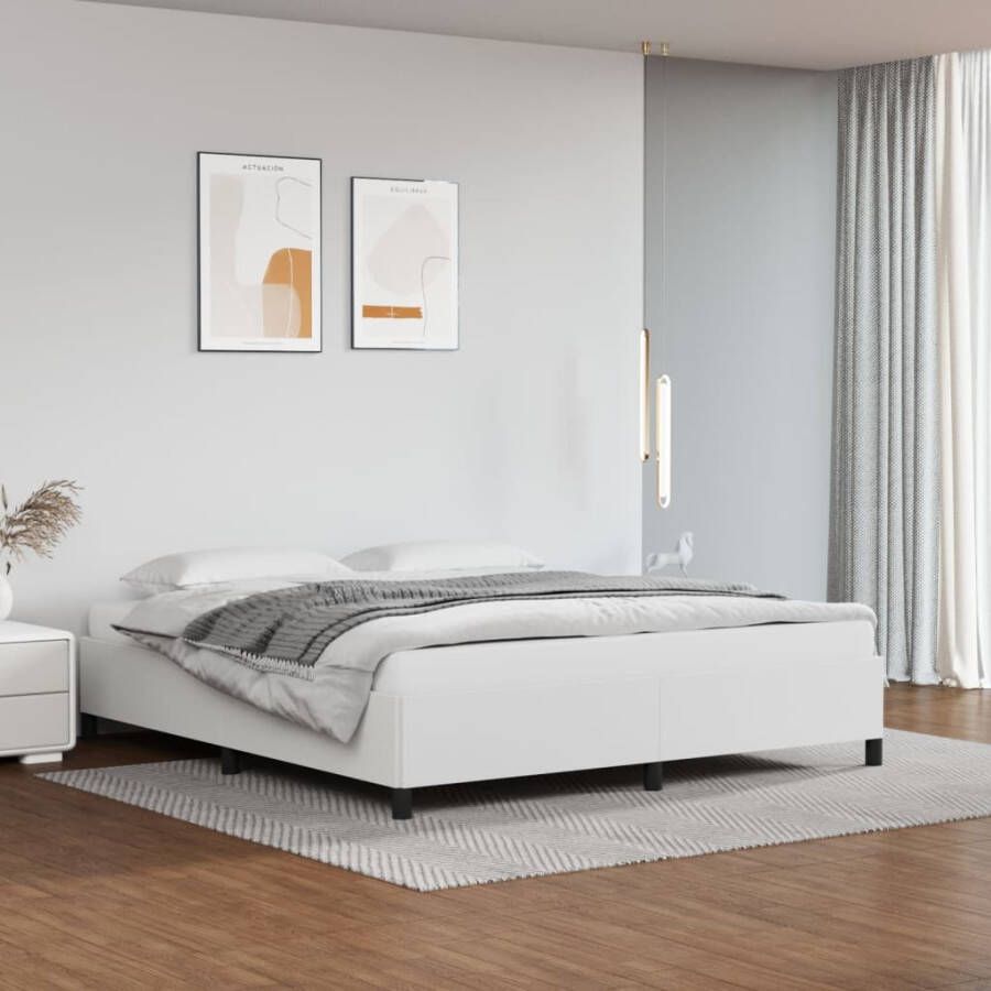 VidaXL -Bedframe-kunstleer-wit-180x200-cm
