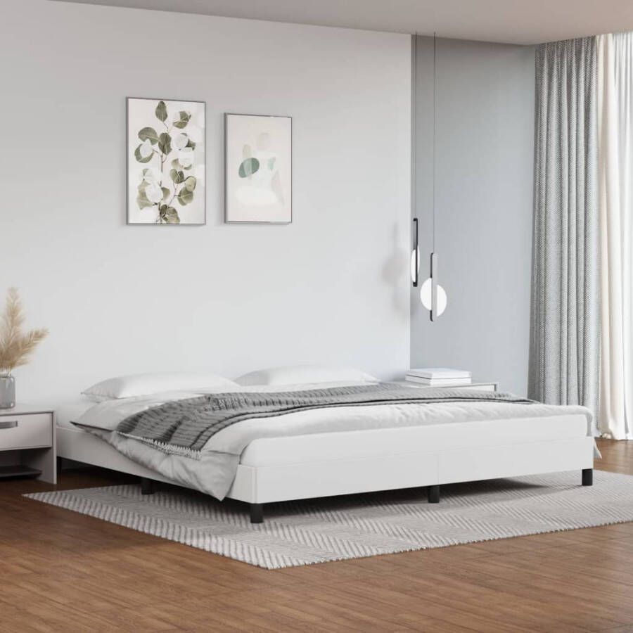 VidaXL -Bedframe-kunstleer-wit-200x200-cm