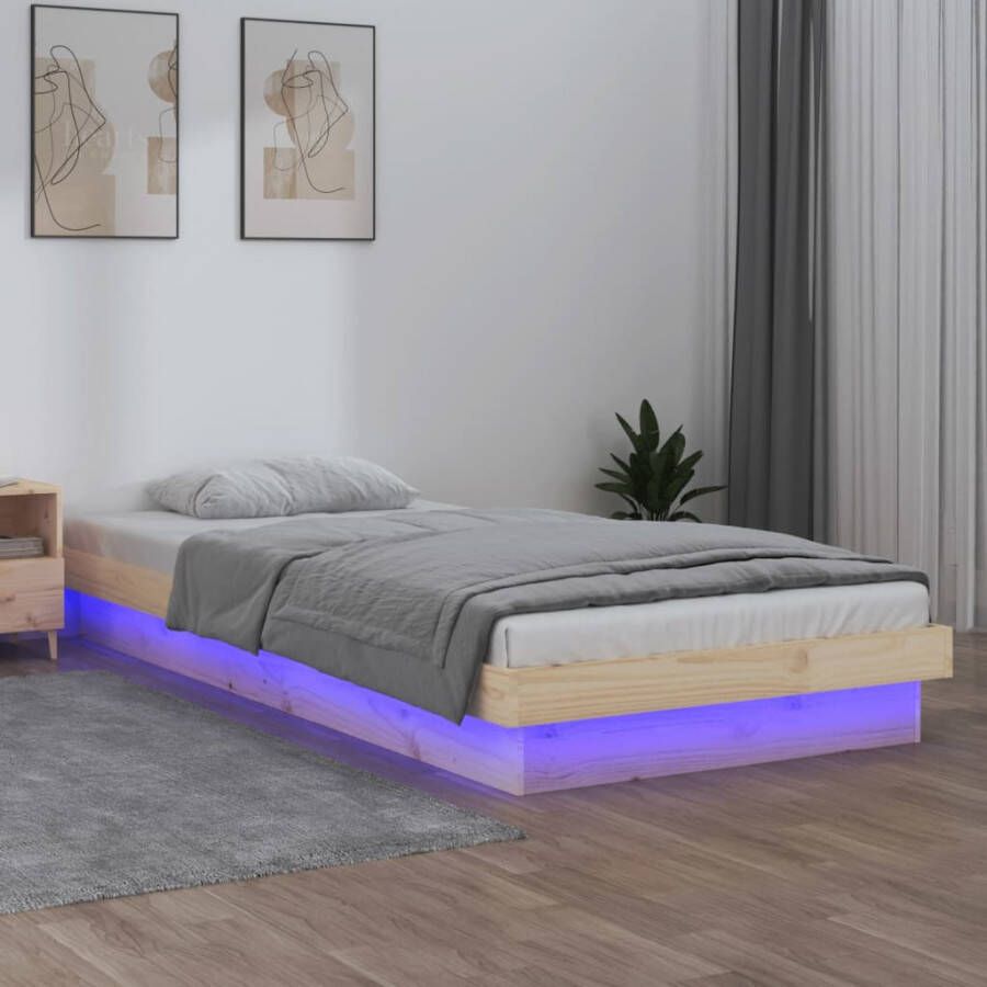 VidaXL Bedframe LED massief hout 90x190 cm 3FT Single - Foto 4