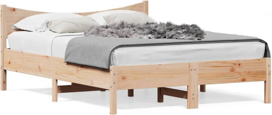 VIDAXL Bedframe zonder matras massief grenenhout 140x190 cm - Foto 4