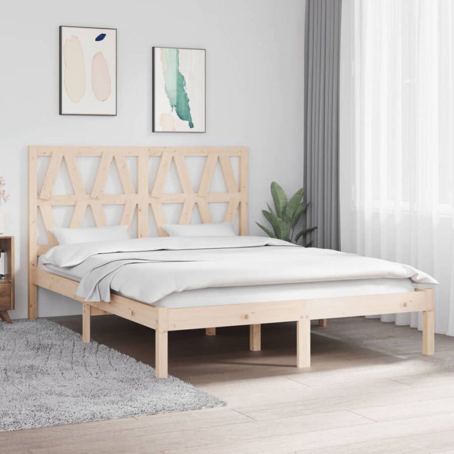 VidaXL -Bedframe-massief-grenenhout-140x200-cm