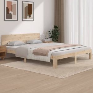 VIDAXL Bedframe massief grenenhout 160x200 cm