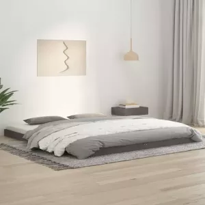 VIDAXL Bedframe massief grenenhout grijs 180x200 cm 6FT Super King