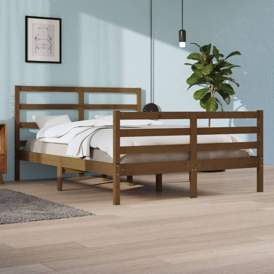 VidaXL -Bedframe-massief-grenenhout-honingbruin-160x200-cm - Foto 2