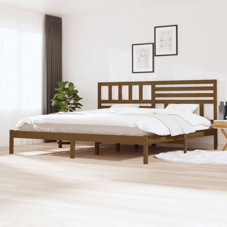 VidaXL -Bedframe-massief-grenenhout-honingbruin-200x200-cm - Foto 3