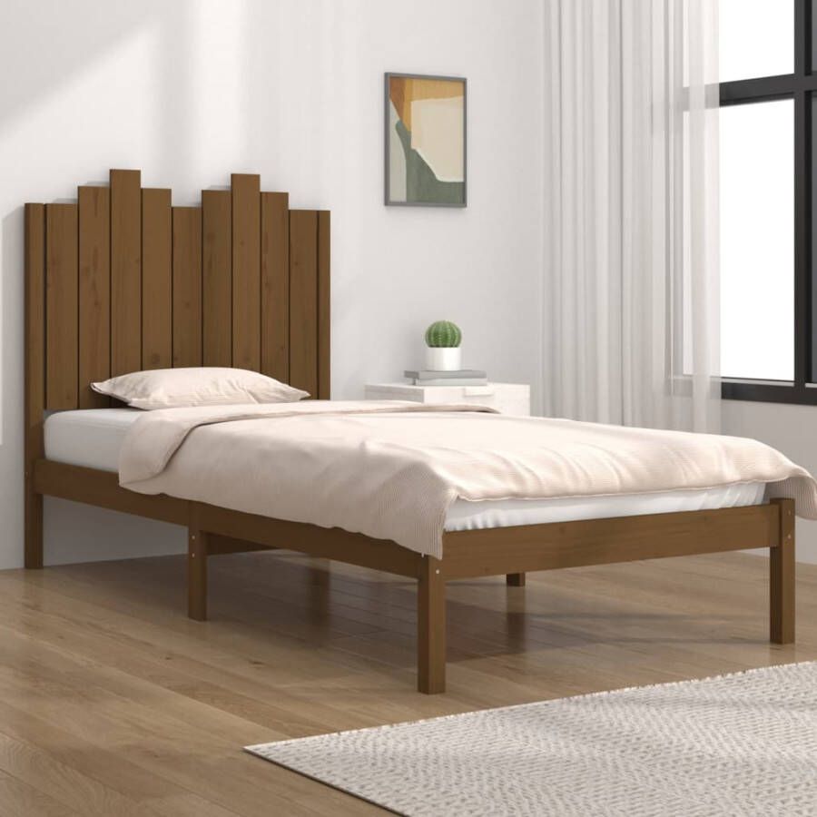 VidaXL Bedframe massief grenenhout honingbruin 90x190 cm 3FT Single - Foto 2