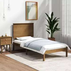 VIDAXL Bedframe massief grenenhout honingbruin 90x200 cm