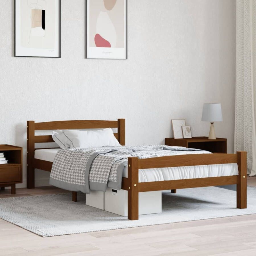 VidaXL -Bedframe-massief-grenenhout-honingbruin-90x200-cm - Foto 2