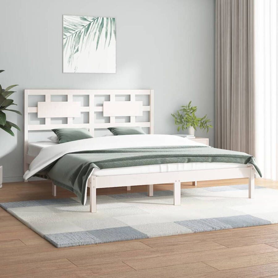 VidaXL Bedframe zonder matras massief grenenhout wit 140x200 cm - Foto 2