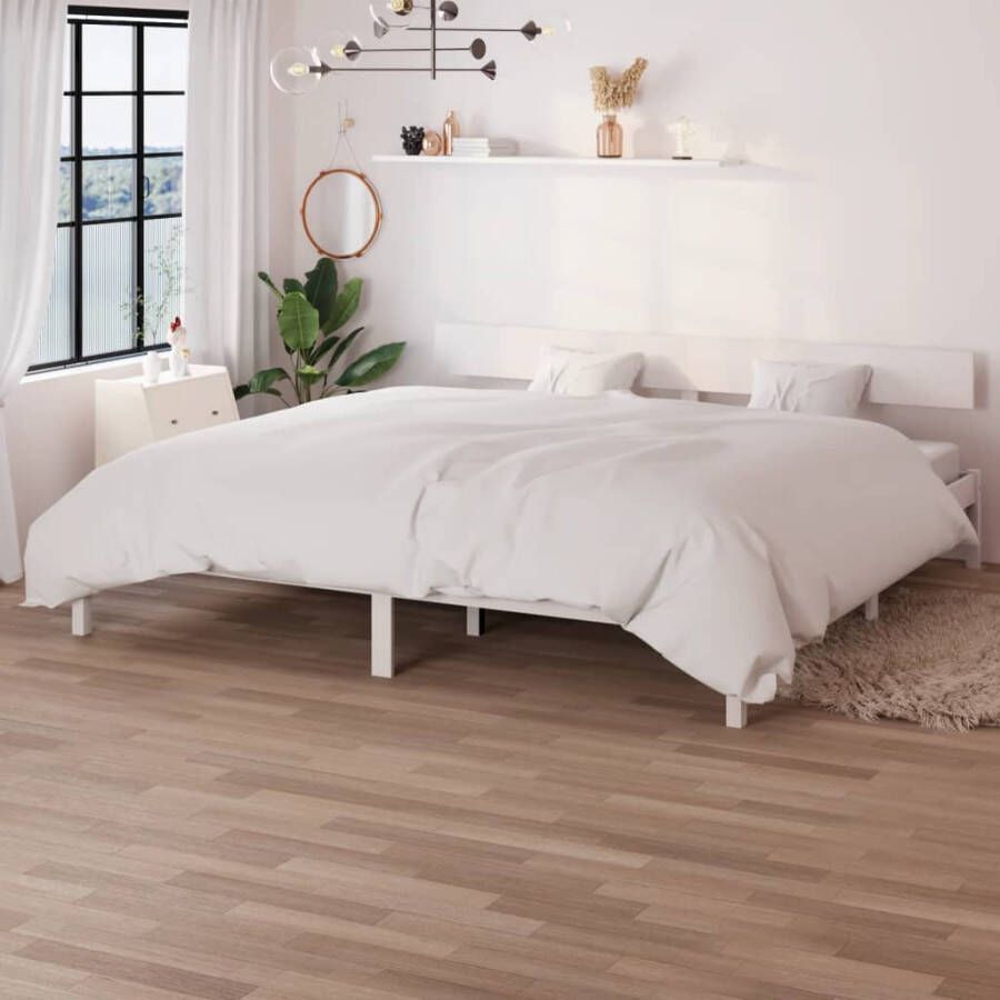 VidaXL -Bedframe-massief-grenenhout-wit-180x200-cm-UK-Super-King