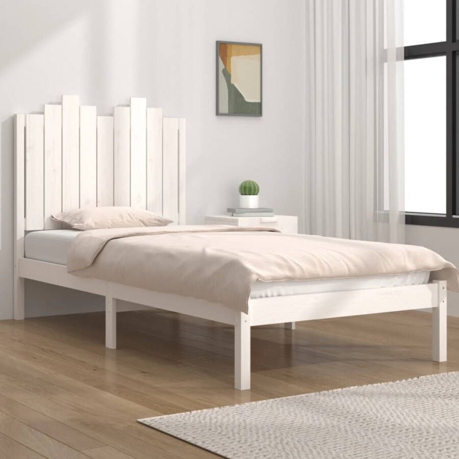 VidaXL -Bedframe-massief-grenenhout-wit-75x190-cm-2FT6-Small-Single - Foto 2