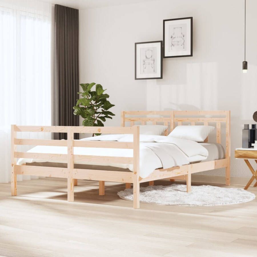 VidaXL -Bedframe-massief-hout-140x190-cm - Foto 1