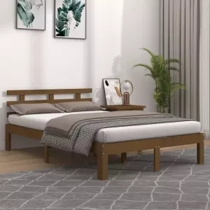 VIDAXL Bedframe massief hout honingbruin 120x190 cm 4FT Small Double