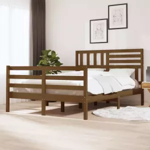 VIDAXL Bedframe massief hout honingbruin 120x190 cm 4FT small double