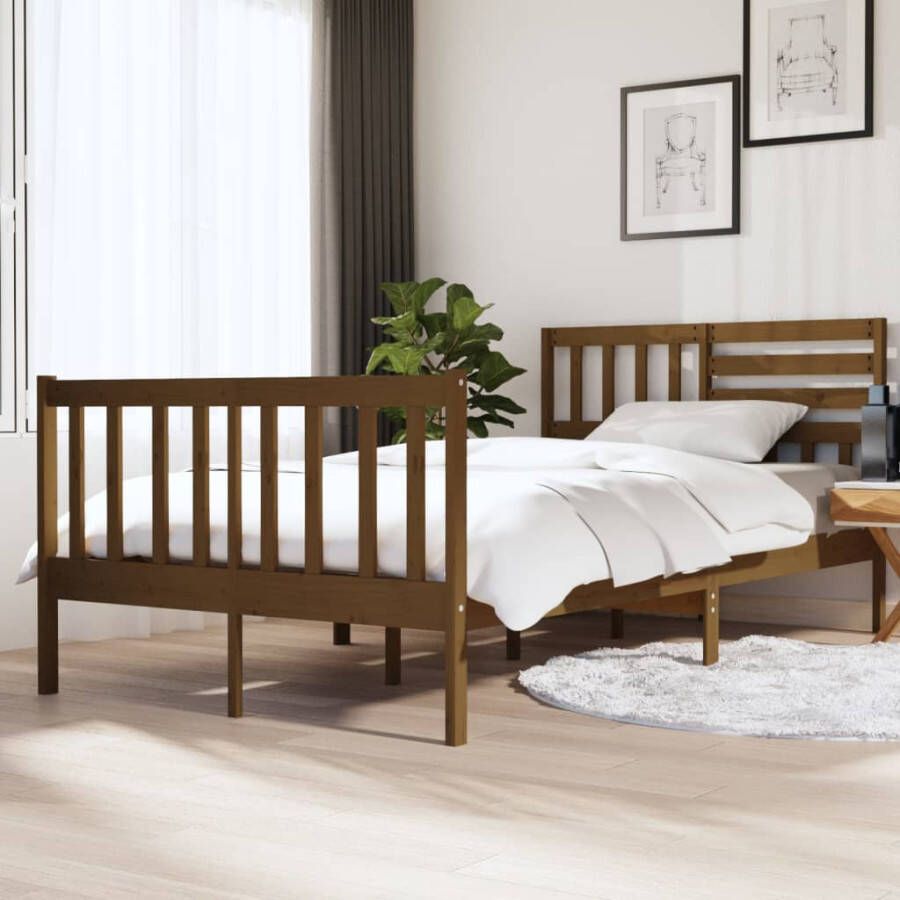 VidaXL -Bedframe-massief-hout-honingbruin-120x190-cm-4FT-Small-Double - Foto 2