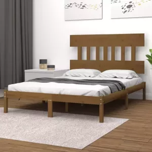 VIDAXL Bedframe massief hout honingbruin 120x190 cm 4FT Small Double