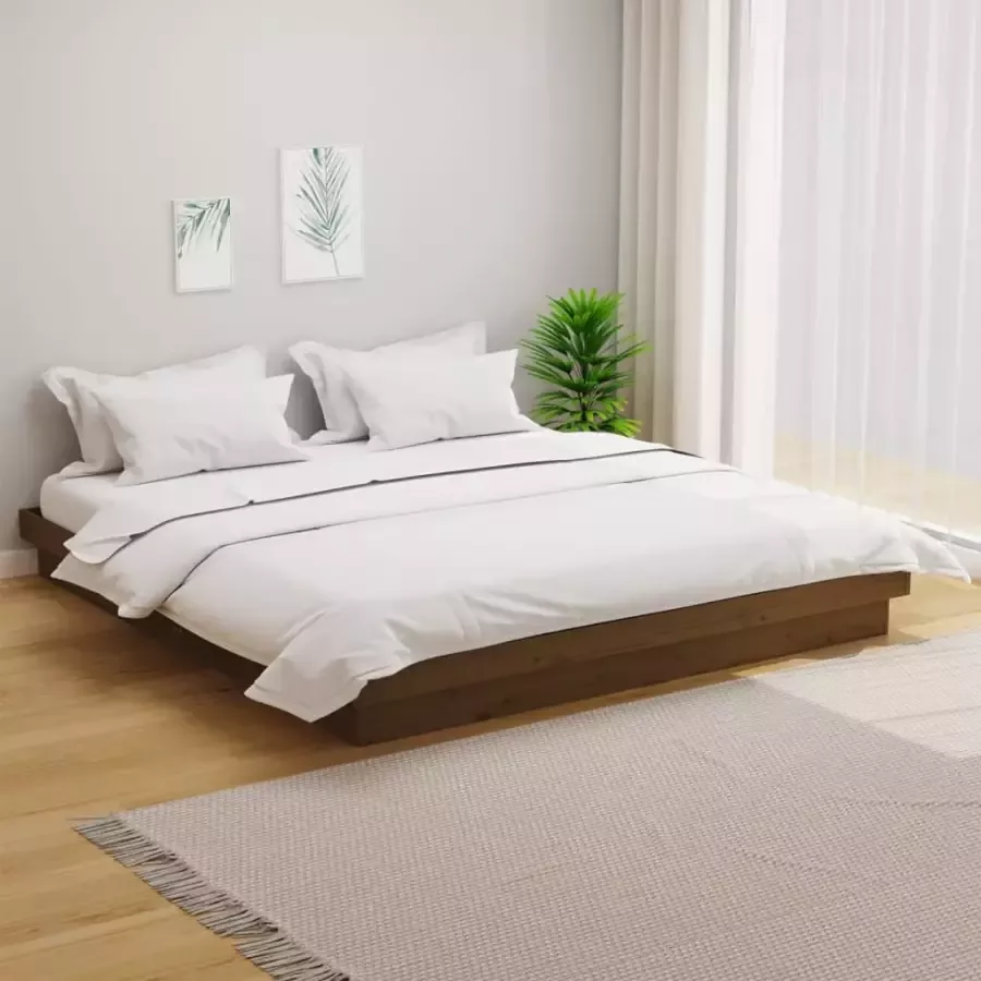 VidaXL Bedframe massief hout honingbruin 160x200 cm
