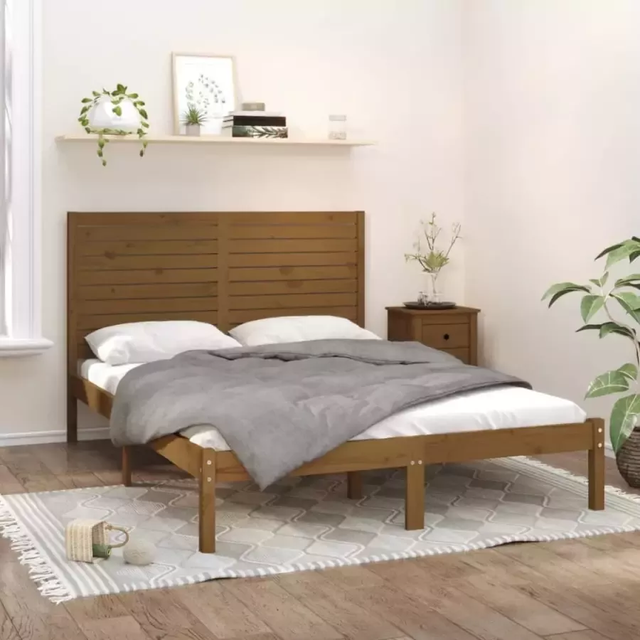 VidaXL Bedframe massief hout honingbruin 160x200 cm