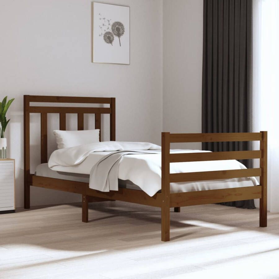 VidaXL -Bedframe-massief-hout-honingbruin-90x190-cm-3FT-Single - Foto 2