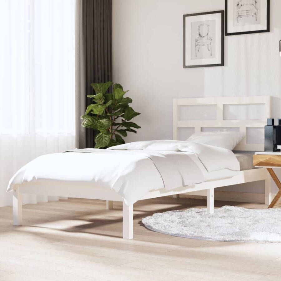 VidaXL -Bedframe-massief-hout-wit-90x190-cm-3FT-Single - Foto 4