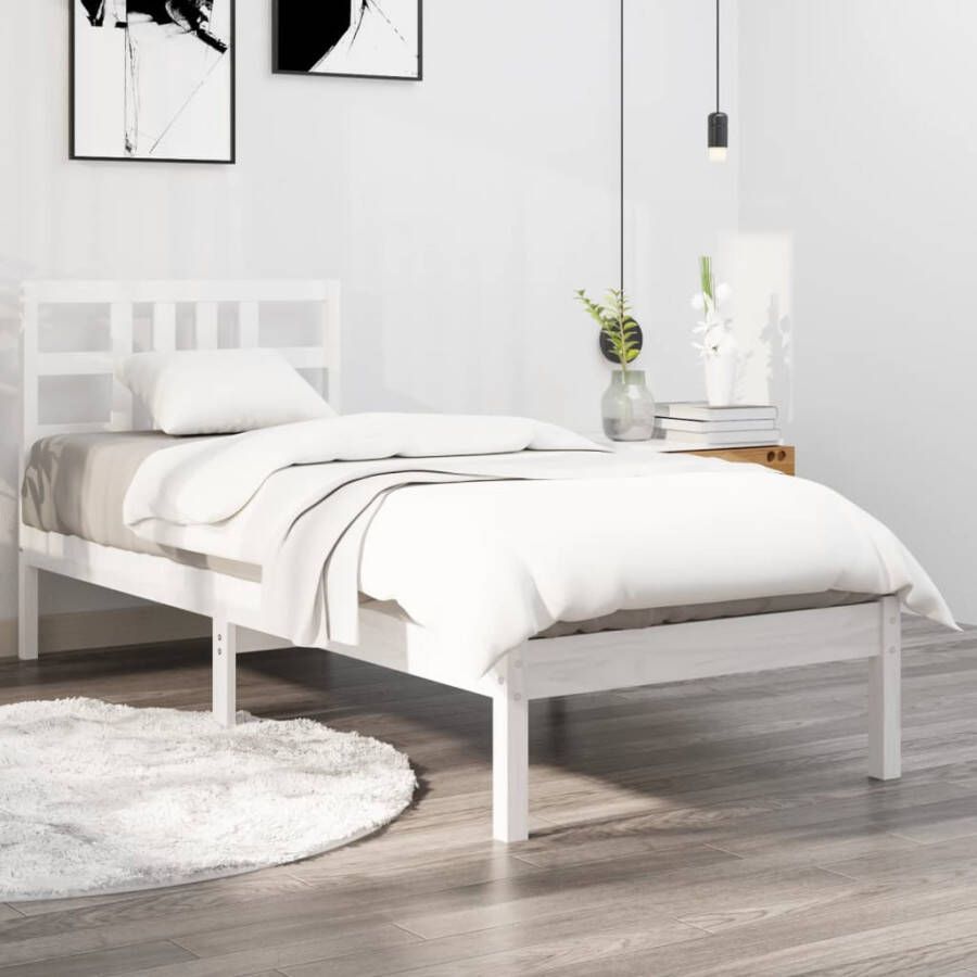 VidaXL -Bedframe-massief-hout-wit-90x190-cm-3FT-Single - Foto 2