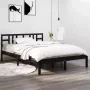 VIDAXL Bedframe massief hout zwart 140x190 cm - Thumbnail 1