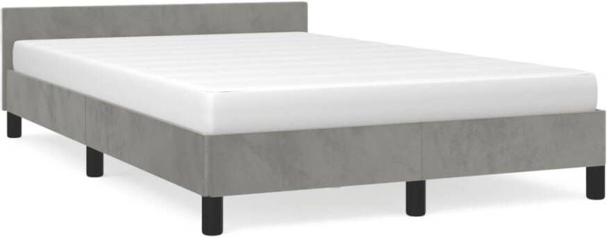 VidaXL -Bedframe-met-hoofdbord-fluweel-lichtgrijs-120x190-cm - Foto 6