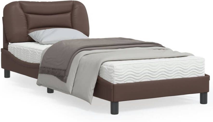 VidaXL Bedframe zonder matras Zadar kunstleer bruin 90x200 cm - Foto 4