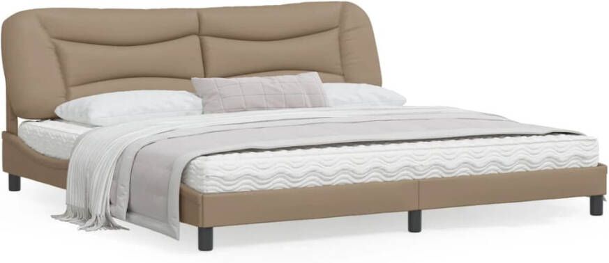 VidaXL Bedframe zonder matras Hvar kunstleer cappuccinokleurig 200x200 cm - Foto 5