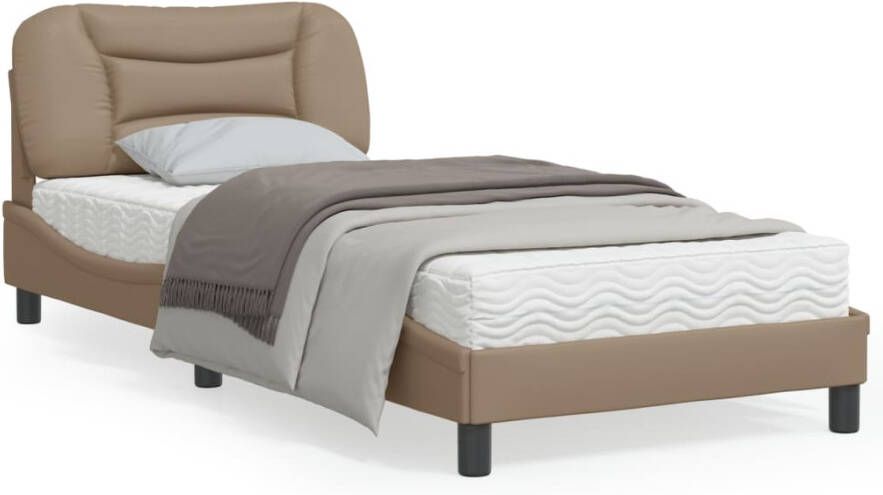 VidaXL Bedframe zonder matras Hvar kunstleer cappucinnokleurig 80x200 cm - Foto 6