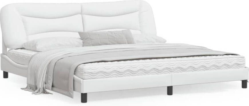 VidaXL Bedframe zonder matras Hvar kunstleer wit 200x200 cm - Foto 4