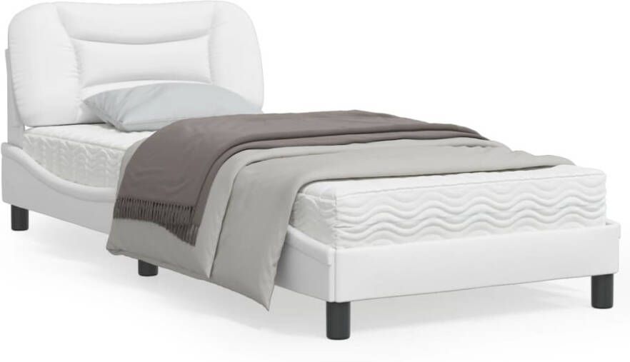 VidaXL Bedframe Viana zonder matras kunstleer wit 80x200 cm - Foto 8