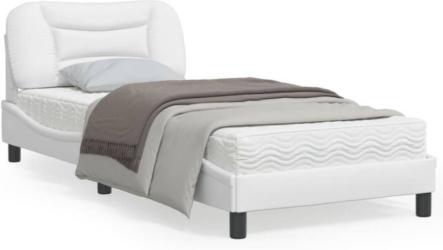 VidaXL Bedframe zonder matras Hvar kunstleer wit 90x190 cm - Foto 5
