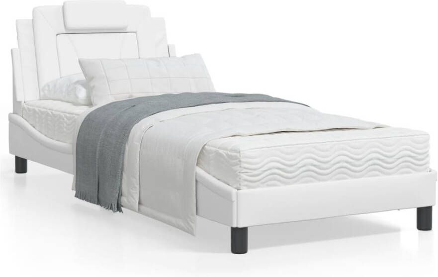 VidaXL Bedframe Viana zonder matras kunstleer wit 90x190 cm - Foto 4