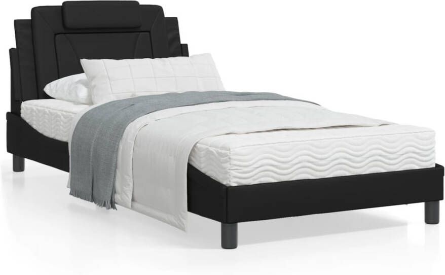 VidaXL Bedframe Viana zonder matras kunstleer zwart 100x200 cm - Foto 4
