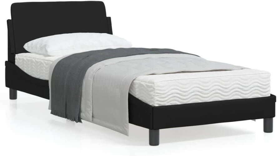 VidaXL -Bedframe-met-hoofdbord-kunstleer-zwart-90x200-cm - Foto 3
