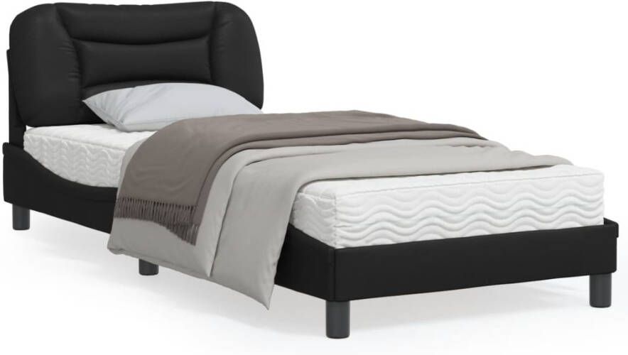 VidaXL Bedframe zonder matras Hvar kunstleer zwart 90x200 cm - Foto 5
