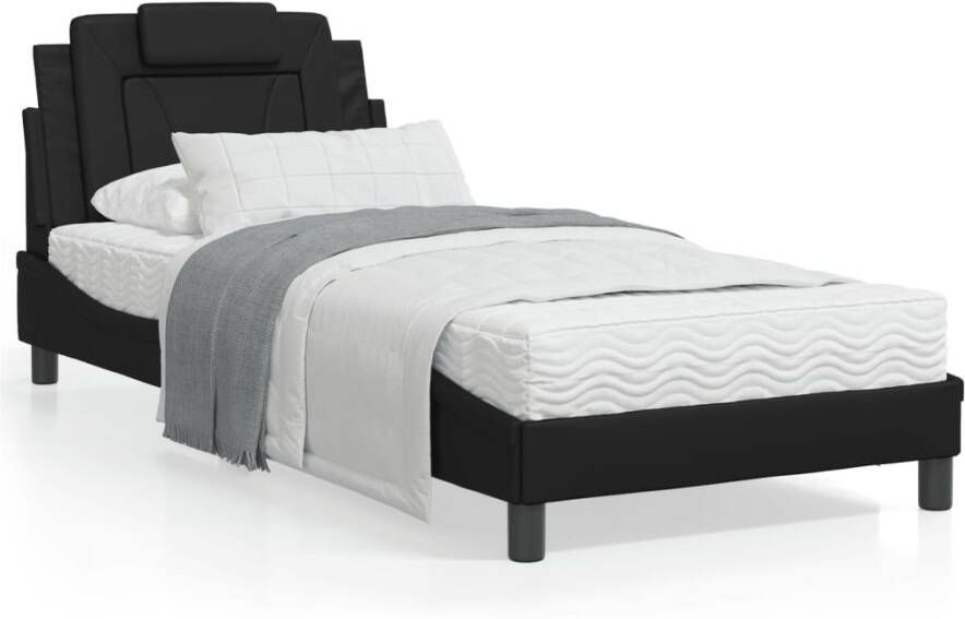 VidaXL Bedframe Viana zonder matras kunstleer zwart 90x200 cm - Foto 4