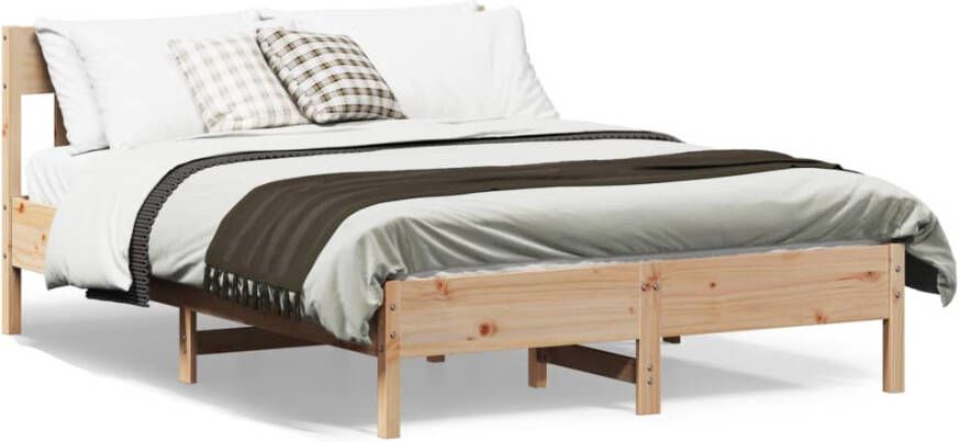 VidaXL -Bedframe-met-hoofdbord-massief-grenenhout-160x200-cm - Foto 4