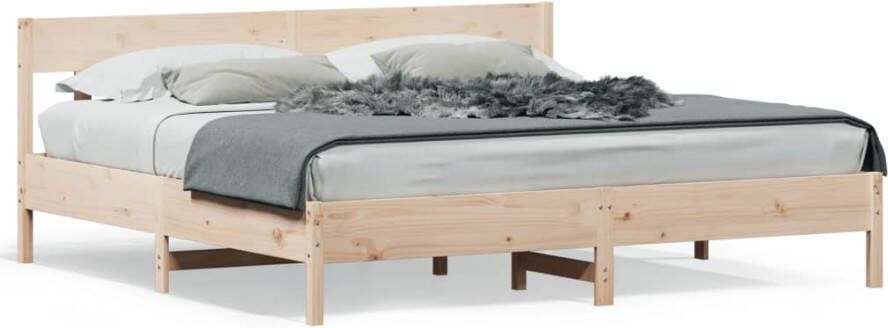 VidaXL -Bedframe-met-hoofdbord-massief-grenenhout-180x200-cm - Foto 4