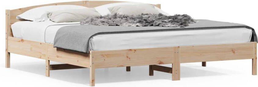 VidaXL -Bedframe-met-hoofdbord-massief-grenenhout-180x200-cm - Foto 4