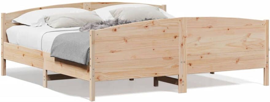 VidaXL -Bedframe-met-hoofdbord-massief-grenenhout-200x200-cm - Foto 4