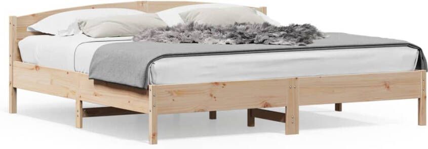 VidaXL -Bedframe-met-hoofdbord-massief-grenenhout-200x200-cm - Foto 4