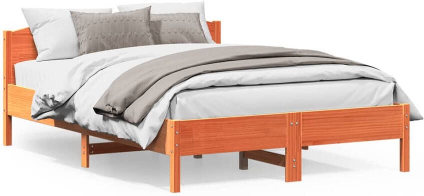 VidaXL -Bedframe-met-hoofdbord-massief-grenenhout-wasbruin-160x200-cm - Foto 4