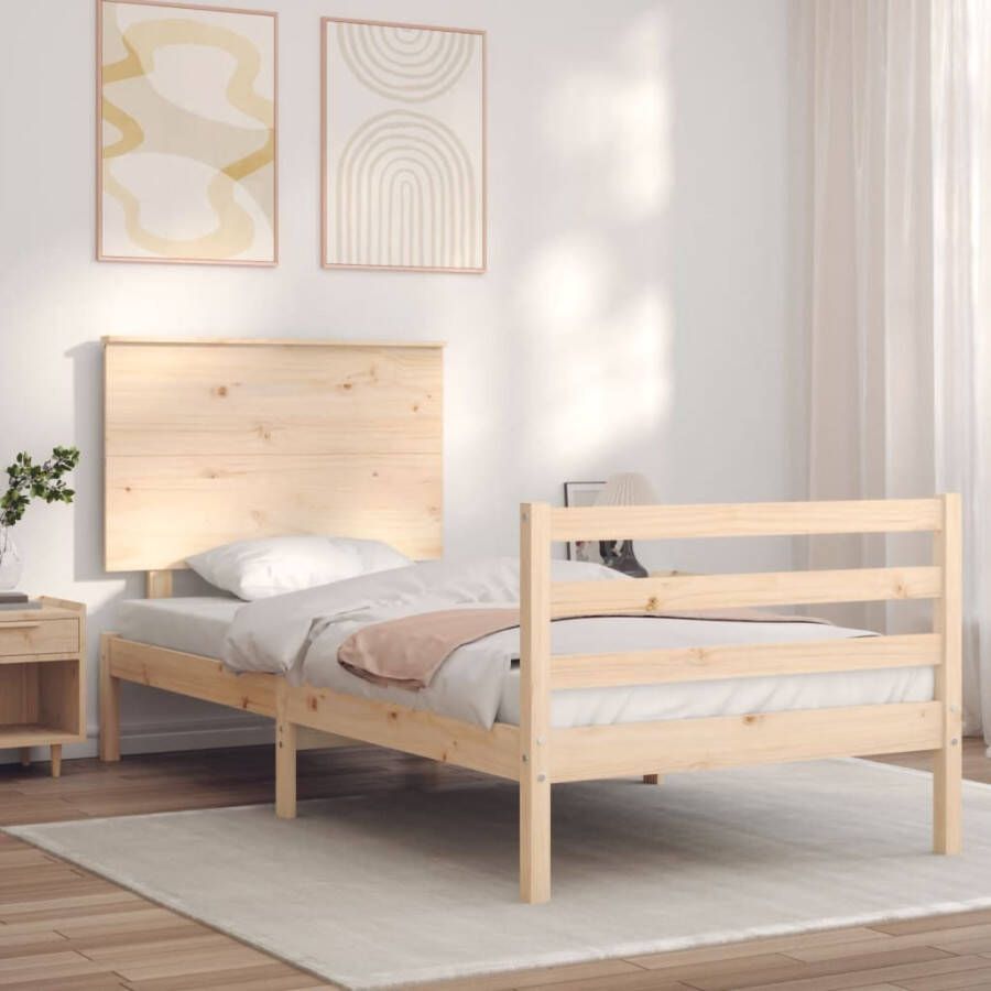 VidaXL -Bedframe-met-hoofdbord-massief-hout-2FT6-Small-Single - Foto 20