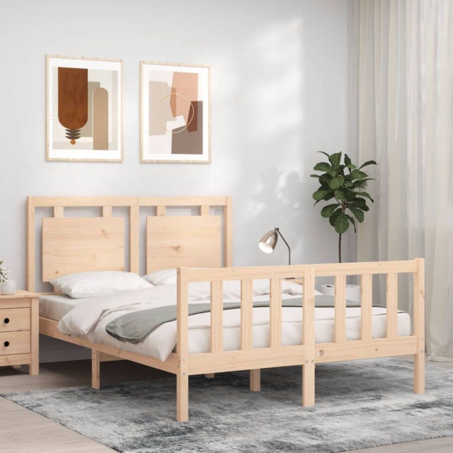 VidaXL -Bedframe-met-hoofdbord-massief-hout-4FT6-Double - Foto 10